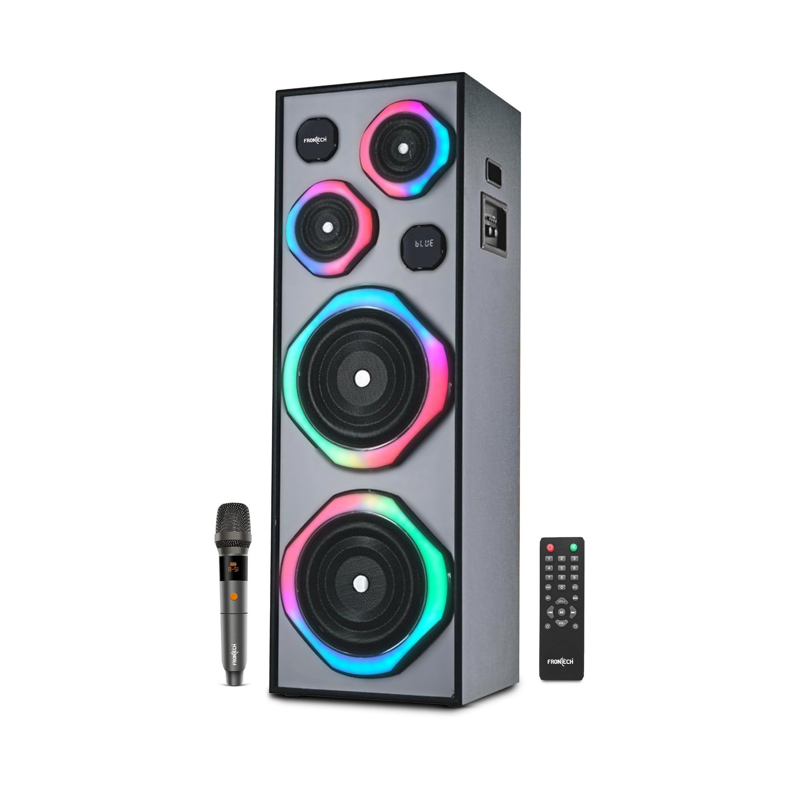 01_SW019.jpg Frontech CRUX-169 Tower Speaker 260W BT 5.0/FM/AUX UHF Wireless Mic 1 Year Warranty (SW-0169) - Image 1