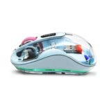 Frontech Wireless Transparent Bluetooth Mouse 2.4Ghz 3200 DPI 300mAh Rechargeable Battery 4 Button Mouse 1 Year Warranty
